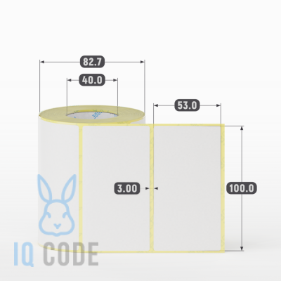 Термоэтикетка ТОП 100х53 (рядов 1 по 500 шт)  в рулоне, втулка 40 мм (к) IQ code