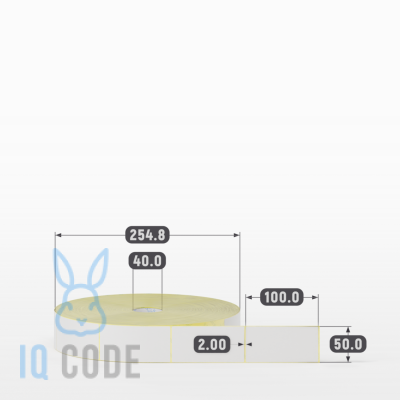 Термотрансферная этикетка 50х100 (рядов 1 по 3 500 шт) Полуглянец в рулоне, втулка 40 мм (к) IQ code