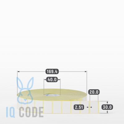 Термоэтикетка ТОП 30х20, втулка 40 мм (к) (рядов 1 по 7000 шт)  IQ code	