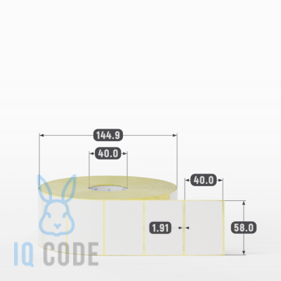 Термоэтикетка ТОП 58х40, втулка 40 мм (к) (рядов 1 по 2500 шт)  IQ code	