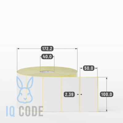 Термоэтикетка ЭКО 100х50, втулка 40 мм (к) (рядов 1 по 3000 шт)  IQ code	