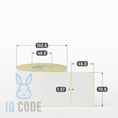 Термоэтикетка ТОП 70х45 (рядов 1 по 1 000 шт)  в рулоне, втулка 40 мм (к) IQ code