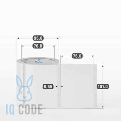 Этикетка самоклеящаяся 101х76 (рядов 1 по 230 шт) Полипропилен белый в рулоне, втулка 76 мм (к) IQ code