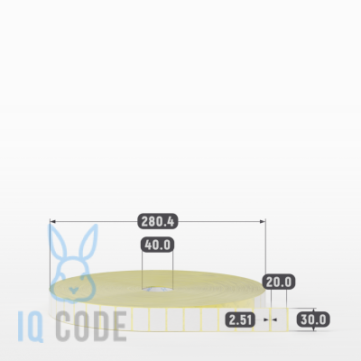 Термоэтикетка ТОП 30х20, втулка 40 мм (к) (рядов 1 по 20000 шт)  IQ code	