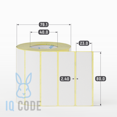 Термоэтикетка ЭКО 80х23, втулка 40 мм (к) (рядов 1 по 1000 шт)  IQ code	
