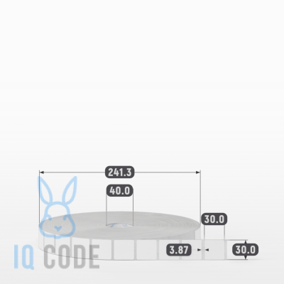 Этикетка самоклеящаяся 30х30 (рядов 1 по 10 000 шт) Полипропилен матовый в рулоне, втулка 40 мм (к) IQ code