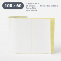 Термоэтикетка ЭКО 100х60 (рядов 1 по 250 шт)  в рулоне, втулка 25 мм (к) IQ code