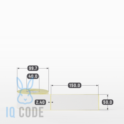 Термоэтикетка ЭКО 50х150 (рядов 1 по 300 шт)  в рулоне, втулка 40 мм (к) IQ code
