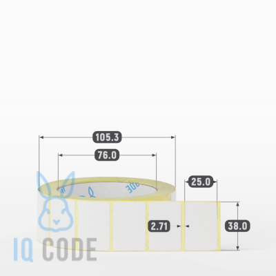 Этикетка самоклеящаяся 38х25 (рядов 1 по 1 000 шт) Termo TOP deep freeze в рулоне, втулка 76 мм (к) IQ code