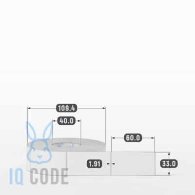 Этикетка самоклеящаяся 33х60 (рядов 1 по 1 000 шт) Полипропилен белый deep freeze в рулоне, втулка 40 мм (к) IQ code