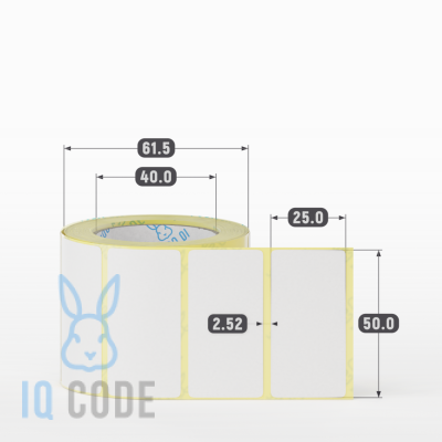 Этикетка самоклеящаяся 50х25 (рядов 1 по 400 шт) Termo TOP съёмный клей в рулоне, втулка 40 мм (к) IQ code