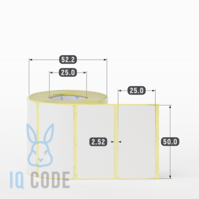 Термоэтикетка ТОП 50х25 (рядов 1 по 400 шт)  в рулоне, втулка 25 мм (к) IQ code