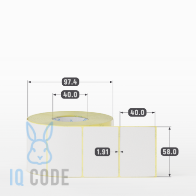 Этикетка самоклеящаяся 58х40 (рядов 1 по 1 000 шт) Termo TOP deep freeze в рулоне, втулка 40 мм (к) IQ code