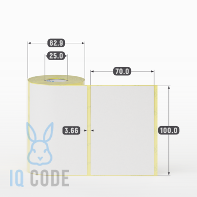 Термоэтикетка ЭКО 100х70, втулка 25 мм (к) (рядов 1 по 250 шт)  IQ code	