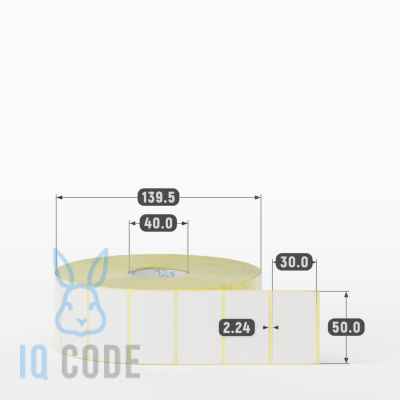Термоэтикетка ТОП 50х30, втулка 40 мм (к) (рядов 1 по 3000 шт)  IQ code	