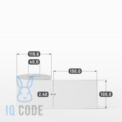 Этикетка самоклеящаяся 100х150 (рядов 1 по 500 шт) Полипропилен белый deep freeze в рулоне, втулка 40 мм (к) IQ code