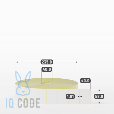 Термоэтикетка ТОП 58х40, втулка 40 мм (к) (рядов 1 по 7000 шт)  IQ code	