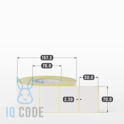 Термоэтикетка ЭКО 70х50 (рядов 1 по 2 000 шт)  в рулоне, втулка 76 мм (к) IQ code