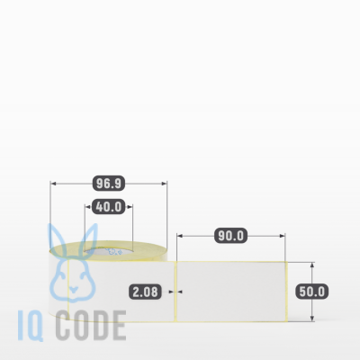 Термоэтикетка ТОП 50х90, втулка 40 мм (к) (рядов 1 по 450 шт)  IQ code	