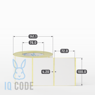 Термоэтикетка ТОП 100х72, втулка 76 мм (к) (рядов 1 по 1000 шт)  IQ code	
