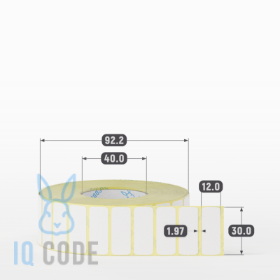 Термоэтикетка ЭКО 30х12, втулка 40 мм (к) (рядов 1 по 3000 шт)  IQ code	