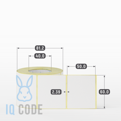 Термоэтикетка ТОП 60х50, втулка 40 мм (к) (рядов 1 по 500 шт)  IQ code	
